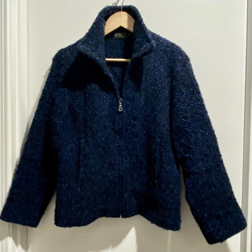 (10) - Blarney Woollen Mills Wool Tweed Cardigan Blazer  M  Made in Ireland